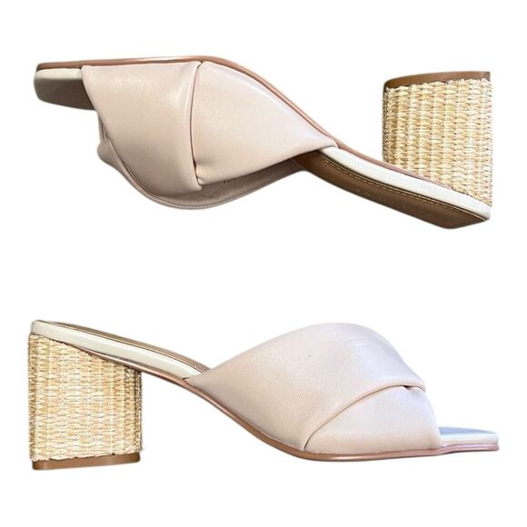 Lisa Vicky Nude Impress Block Heel Leather Sandal 8 - Picture 1 of 5